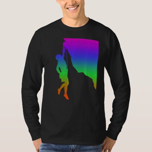 Bergkletterschatten in Regenbogenfarbe T-Shirt (Vorderseite)