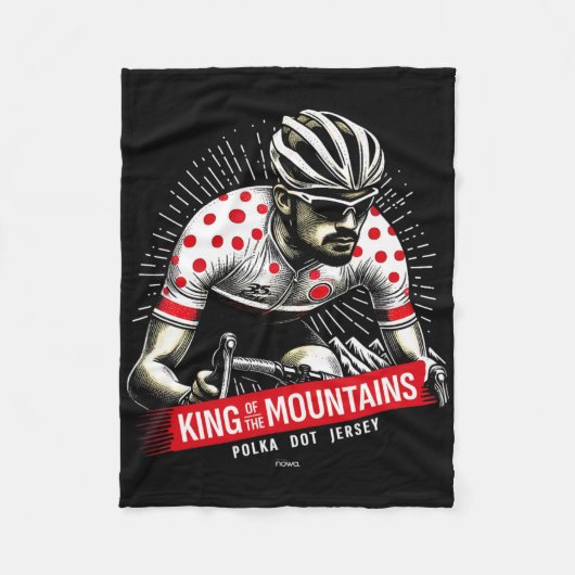 Bergkönig Polka Dot Jersey Radfahren Cli Fleecedecke (Vorderseite)