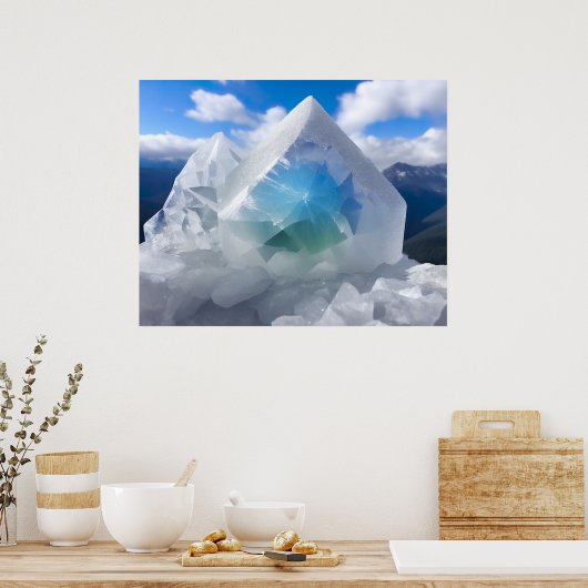 Bergkristall im Gebirge Poster (Küche)