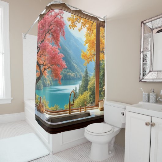 Bergküche Aussicht Duschvorhang (Beispiel)