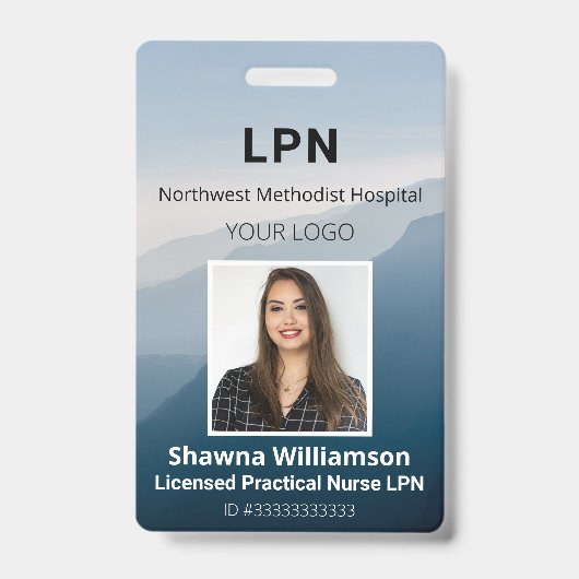 Bergkulisse Mitarbeiter-ID-Abzeichen mit Bar Code Ausweis (Vorderseite)