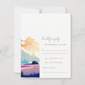 Bergland Lilac Field Landschaft Hochzeit RSVP Karte (Vorderseite)