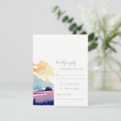 Bergland Lilac Field Landschaft Hochzeit RSVP Karte (Stehend Vorderseite)