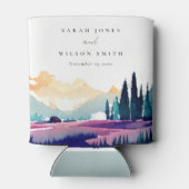 Bergland Lilac Fields Landschaft Hochzeit Dosenkühler (Rückseite)