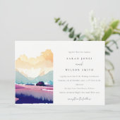 Bergland Lilac Fields Landschaft Hochzeit Einladung (Stehend Vorderseite)