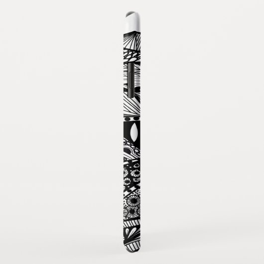 Berglandschaft abstrakte Schwarz-weiße Doodle-Kuns Case-Mate iPhone Hülle (Hinten/Rechts)