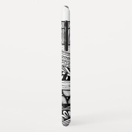 Berglandschaft abstrakte Schwarz-weiße Doodle-Kuns Case-Mate iPhone Hülle (Hinten/Links)