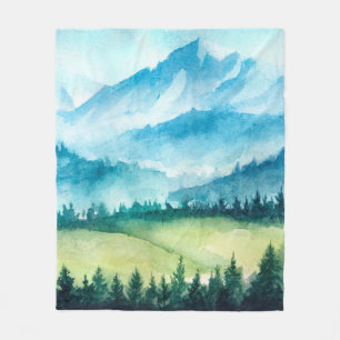 Berglandschaft. Aquarellbild. Fleecedecke