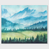 Berglandschaft. Aquarellbild. Geschenkpapier (Flach)
