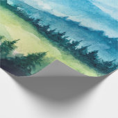 Berglandschaft. Aquarellbild. Geschenkpapier (Ecke)