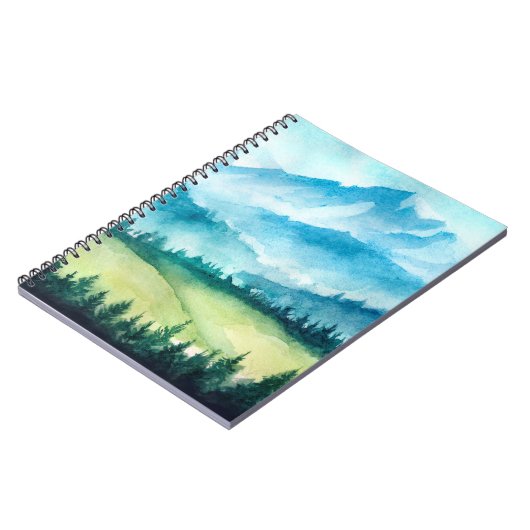 Berglandschaft. Aquarellbild. Notizblock (Linke Seite)