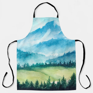 Berglandschaft. Aquarellbild. Schürze
