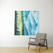 Berglandschaft. Aquarellbild. Wandteppich (Beispiel (Horizontal))