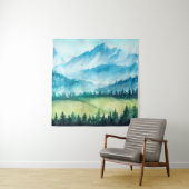 Berglandschaft. Aquarellbild. Wandteppich (Beispiel)