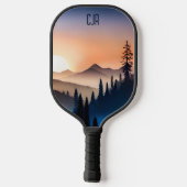 Berglandschaft bei Sonnenaufgang Monogram Pickleball Schläger (Rückseite)