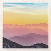 Berglandschaft bei Sonnenuntergang Glasuntersetzer (Vorderseite)