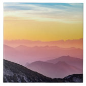 Berglandschaft bei Sonnenuntergang Keramik Tile Fliese (Vorderseite)