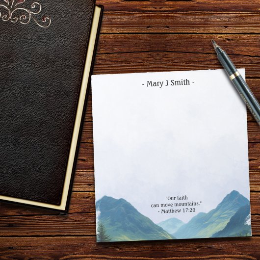 Berglandschaft Bibelvers  Notizblock