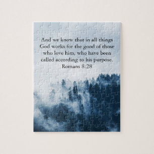 Berglandschaft Bibelvers Romans 8 Puzzle