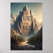 Berglandschaft DER LORD IST MEIN FELSEN PSALM 18:2 Poster (Vorne)