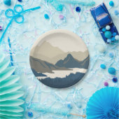 Berglandschaft im Abend Pappteller (Party)