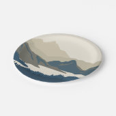 Berglandschaft im Abend Pappteller (Schrägansicht)