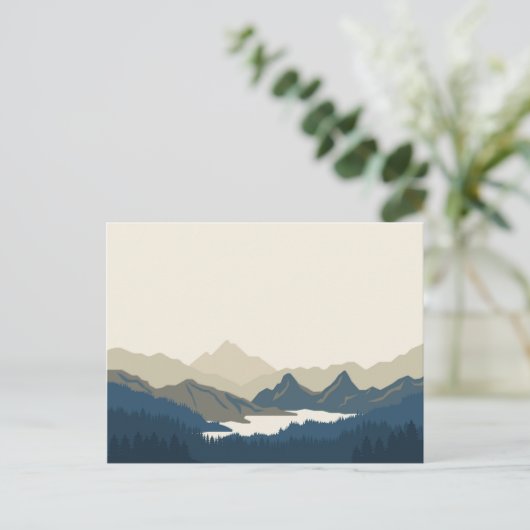 Berglandschaft im Abend Postkarte (Stehend Vorderseite)