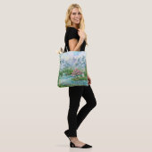 Berglandschaft im Frühling. Original Acrylhand p Tasche (Am Model)