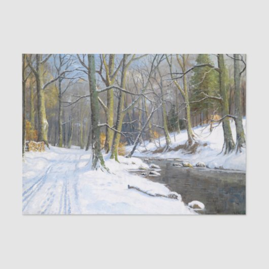 Berglandschaft im Winter, Decoupage Seidenpapier (Vorderseite)