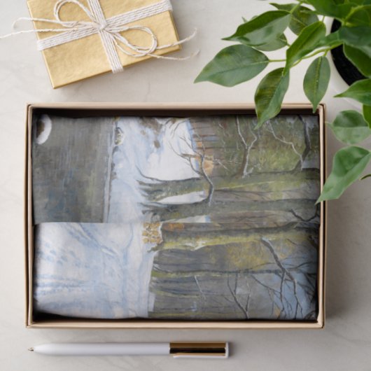 Berglandschaft im Winter, Decoupage Seidenpapier (Geschenk)