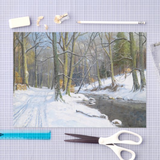 Berglandschaft im Winter, Decoupage Seidenpapier (Handwerk)