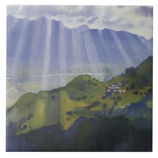 Berglandschaft in der Schweiz (Serebriakova) Fliese (Vorderseite)