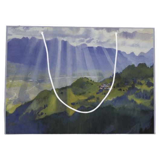 Berglandschaft in der Schweiz (Serebriakova) Große Geschenktüte (Rückseite)