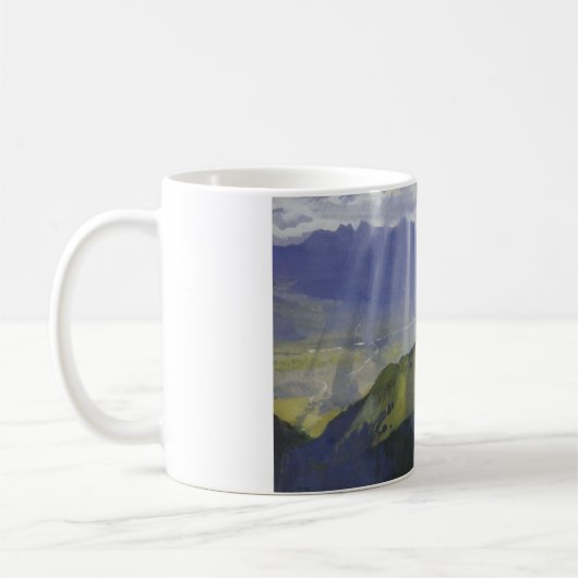 Berglandschaft in der Schweiz (Serebriakova) Kaffeetasse (Links)