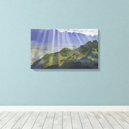 Berglandschaft in der Schweiz (Serebriakova) Leinwanddruck (Insitu (Holzboden))