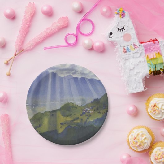 Berglandschaft in der Schweiz (Serebriakova) Pappteller (Party)