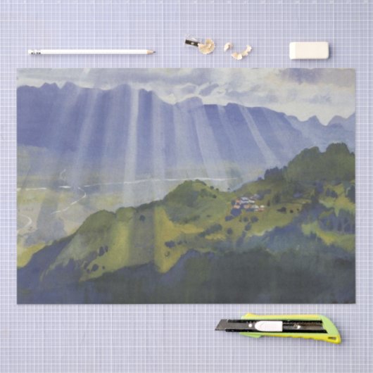 Berglandschaft in der Schweiz (Serebriakova) Seidenpapier (Handwerk)