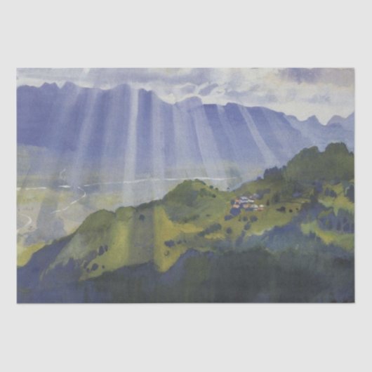 Berglandschaft in der Schweiz (Serebriakova) Seidenpapier (Vorderseite)