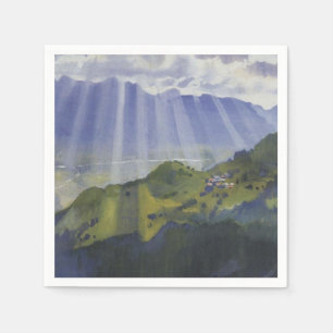 Berglandschaft in der Schweiz (Serebriakova) Serviette