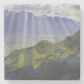 Berglandschaft in der Schweiz (Serebriakova) Steinuntersetzer (Vorderseite)