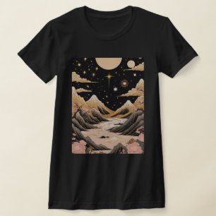 Berglandschaft in Monlit T-Shirt
