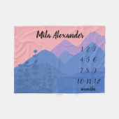 Berglandschaft Landschaft Pastel Monthly Meilenste Fleecedecke (Vorderseite (Horizontal))