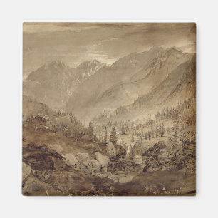 Berglandschaft, Macugnaga, 1845 (Stift & braun Magnet