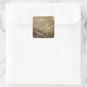 Berglandschaft, Macugnaga, 1845 (Stift & braun Quadratischer Aufkleber (Tasche)