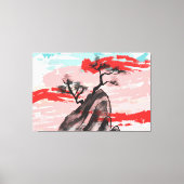 Berglandschaft mit Baumschatten Leinwanddruck (Vorderseite)