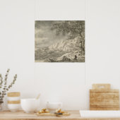 Berglandschaft mit einem Wanderer Poster (Küche)