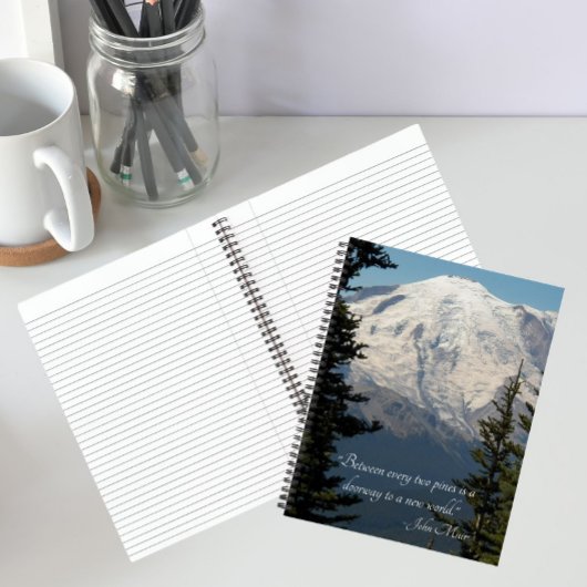 Berglandschaft mit John Muir Zitat Notizblock