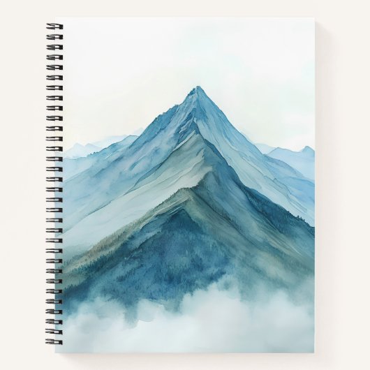 Berglandschaft mit nebligen Gipfeln Notizblock (Vorderseite)