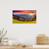 Berglandschaft mit Wald Poster (Küche)