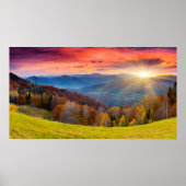 Berglandschaft mit Wald Poster (Vorne)